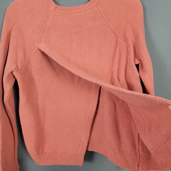 Madewell Textured Knit Cotton Blend Crewneck Pullover Sweater Dusty Pink - Picture 4 of 10